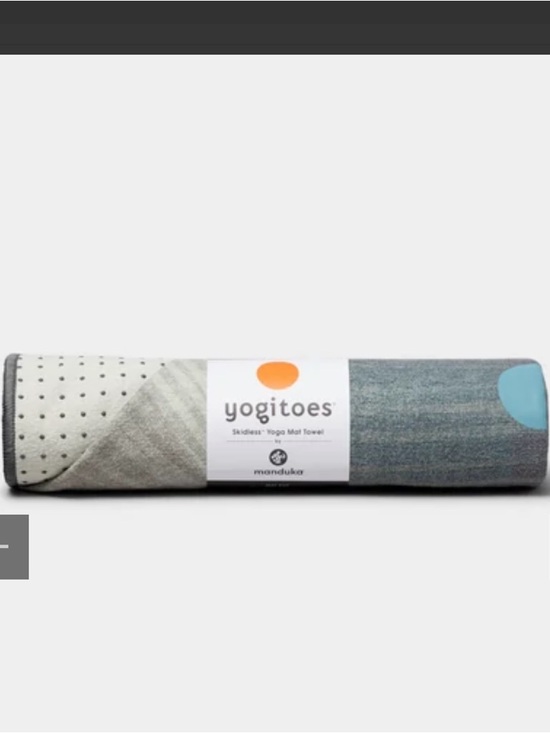 manduka Other - manduka Yogitoes Skidless Yoga Towel - Heather Gray with Light Blue Accent